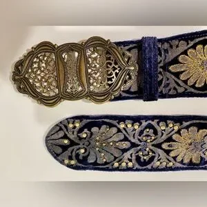Daslu San Paulo | Accessories | Daslu Blue Velvet With Gold 
